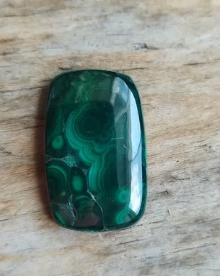 Cabochon malachit, 26x17x5.5 mm