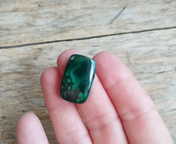 Cabochon malachit, 26x17x5.5 mm