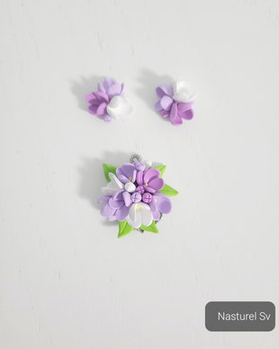 Set (pandantiv si cercei): Liliac