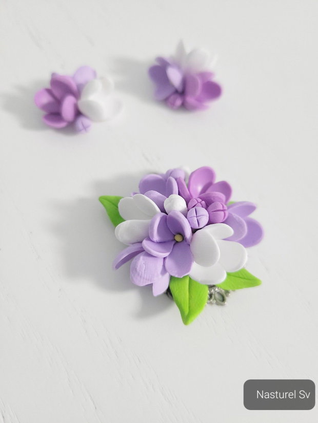 Set (pandantiv si cercei): Liliac