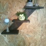 Raft decorativ din lemn ars  design Z | Handmade Rustik Light