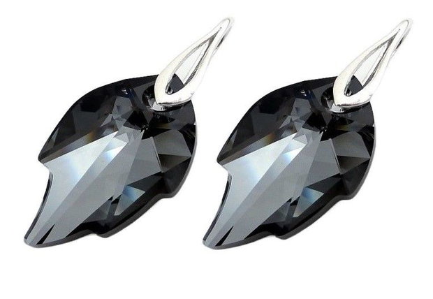 Cercei Cristale Swarovski si argint 925 - CE299.2 - cercei statement, cercei Swarovski stralucitori, cadou iubita, cercei ocazie, cadou romantic, cercei cadou, cadou sotie, cercei negri, cercei nasa