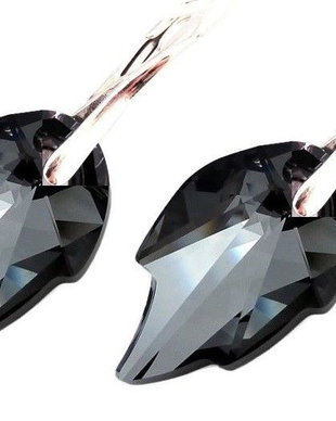 Cercei Cristale Swarovski si argint 925 - CE299.2 - cercei statement, cercei Swarovski stralucitori, cadou iubita, cercei ocazie, cadou romantic, cercei cadou, cadou sotie, cercei negri, cercei nasa