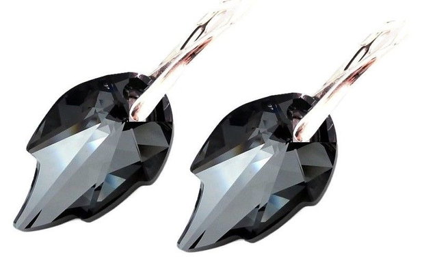 Cercei Cristale Swarovski si argint 925 - CE299.2 - cercei statement, cercei Swarovski stralucitori, cadou iubita, cercei ocazie, cadou romantic, cercei cadou, cadou sotie, cercei negri, cercei nasa