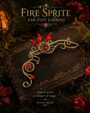 Cercel ear cuff Fire Sprite
