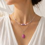 Colier inox si jad Pink Elegance