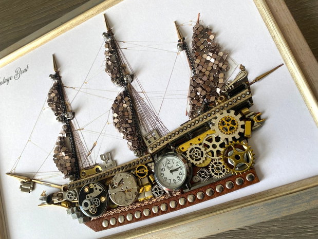 Corabie vintage Cod M 645・Cadouri zile de nastere・Cadouri personalizate・Arta steampunk
