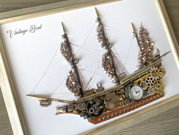 Corabie vintage Cod M 645・Cadouri zile de nastere・Cadouri personalizate・Arta steampunk