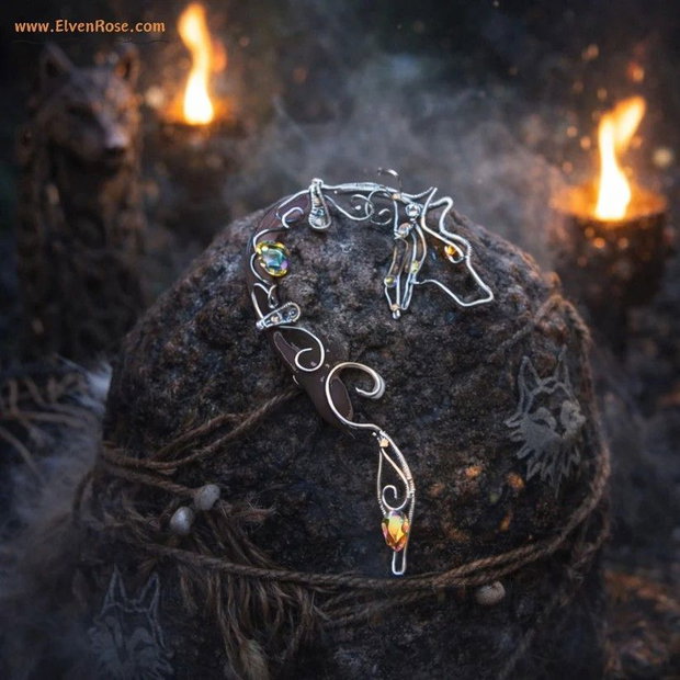 Cercel ear wrap Celestial Wolf