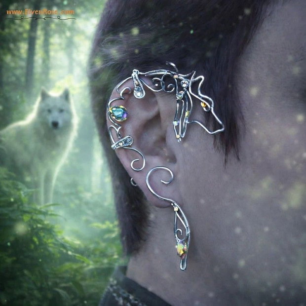 Cercel ear wrap Celestial Wolf