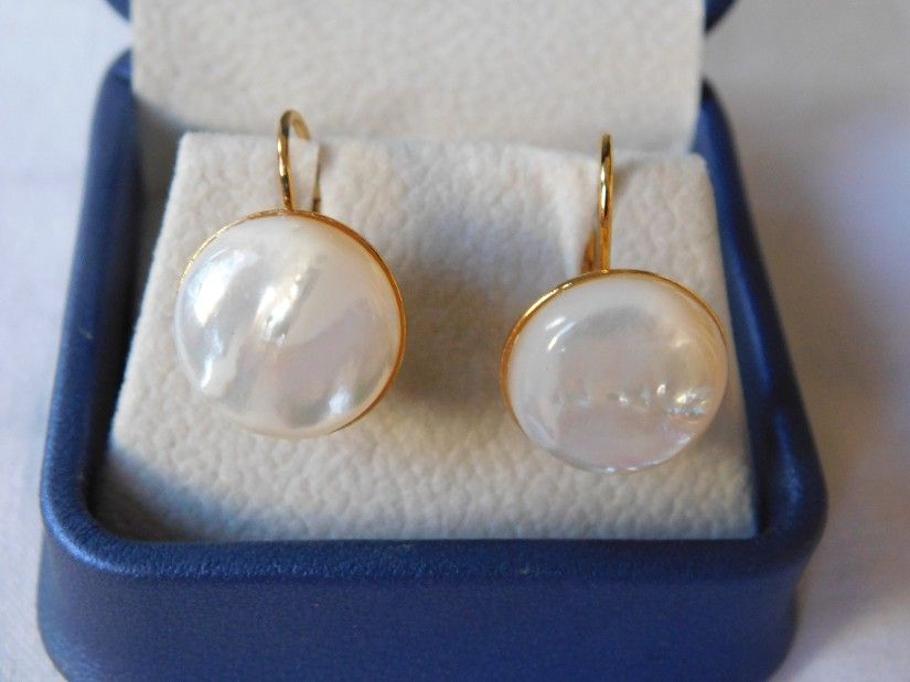 House   of pearls, Cercei noi argint placati cu aur , ambalaj  original, noi,