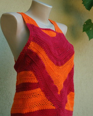 ~bluză damă~orange~hand made~unicat~