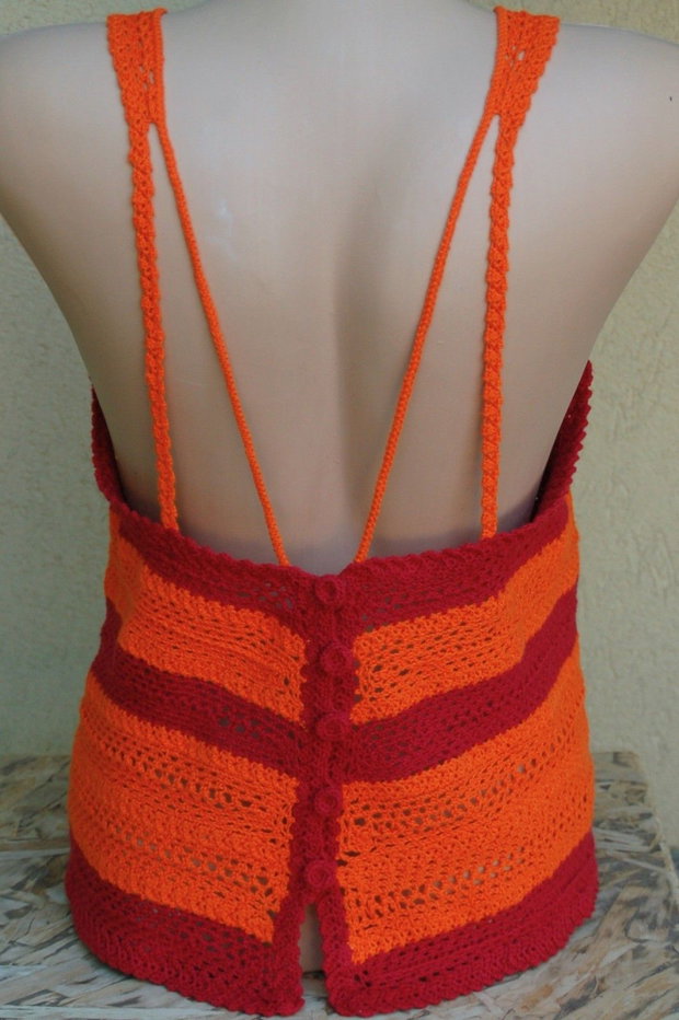 ~bluză damă~orange~hand made~unicat~