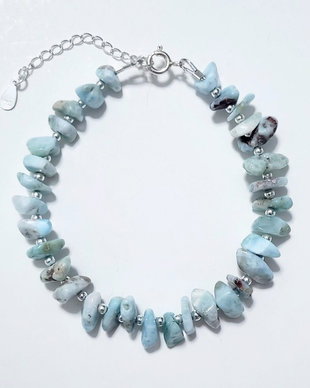 Bratara argint 925 cu larimar si hematit