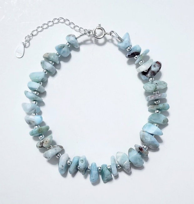 Bratara argint 925 cu larimar si hematit
