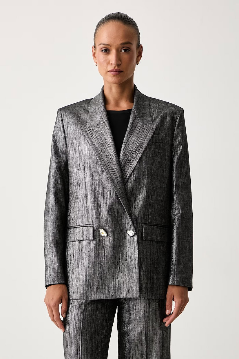Pinko sacou cu două rânduri de nasturi pentru femei cu lână
