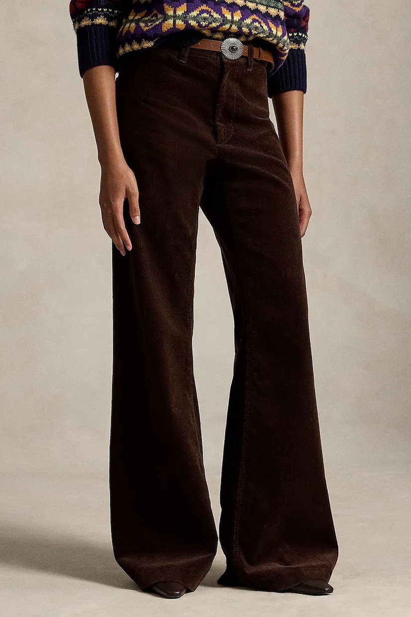 Polo Ralph Lauren pantaloni evazați flare pentru femei cu bumbac