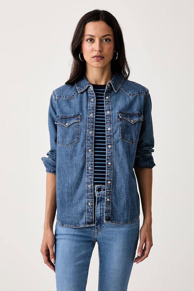 Levi's cămașă de damă din denim HERITAGE WESTERN DENIM