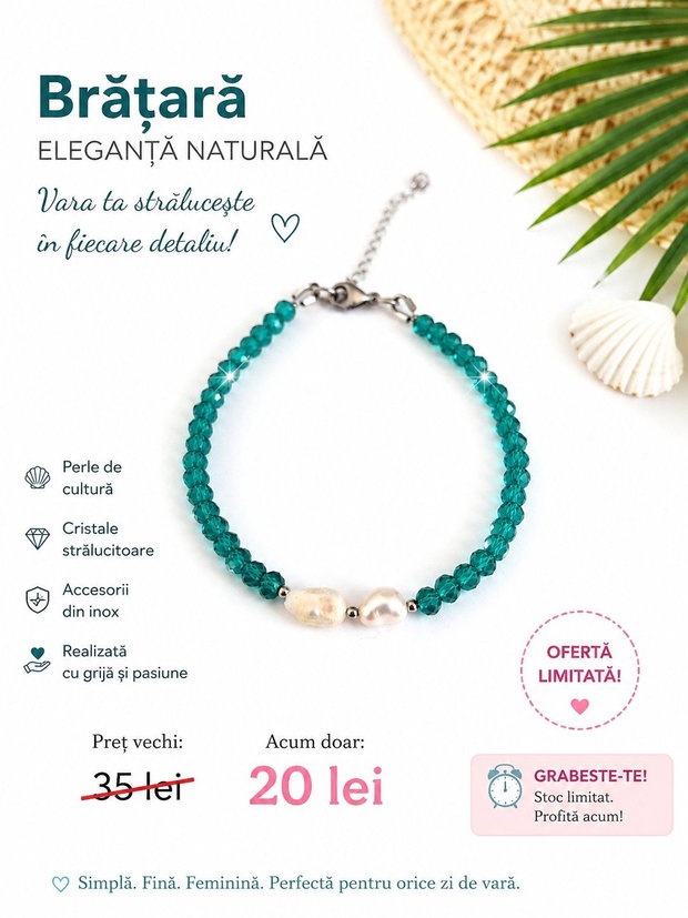 BRĂȚARĂ DE VARĂ ELEGANȚĂ LA DOAR 20 LEI!