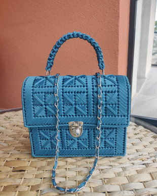 Geanta handmade albastru marin