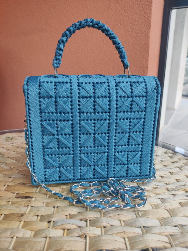 Geanta handmade albastru marin
