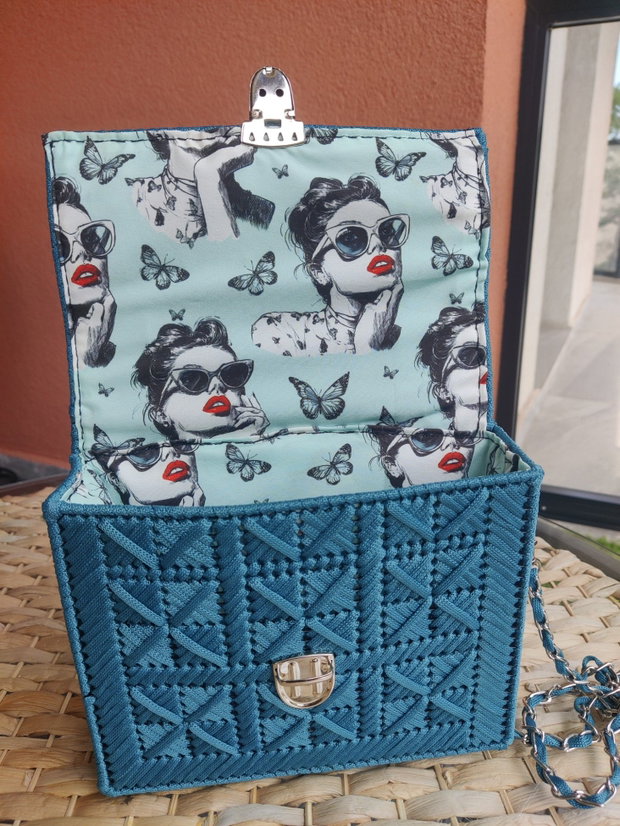 Geanta handmade albastru marin