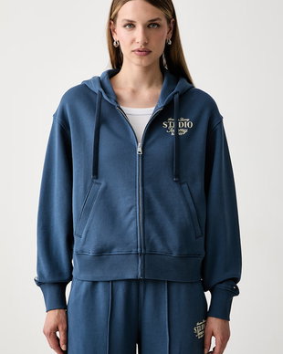 Tommy Hilfiger hanorac cu glugă pentru femei cu bumbac