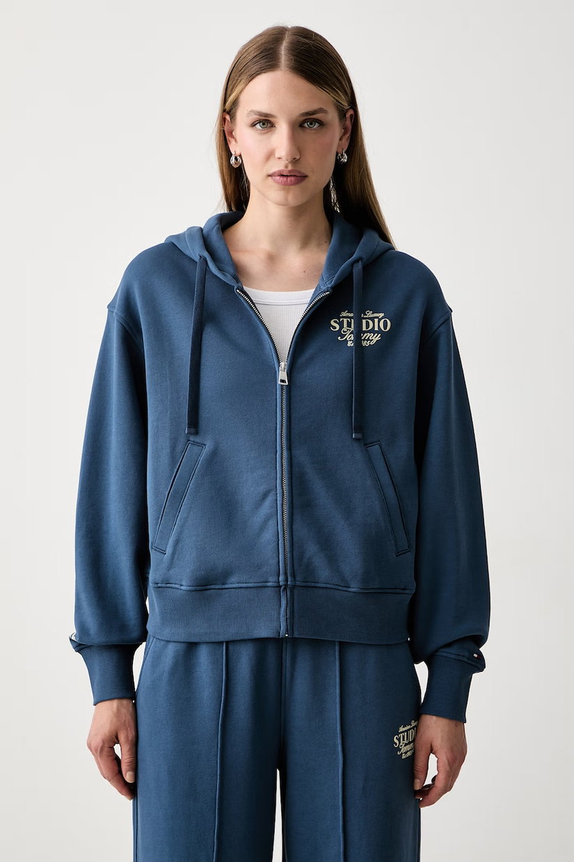 Tommy Hilfiger hanorac cu glugă pentru femei cu bumbac
