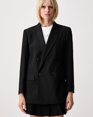 MM6 Maison Margiela sacou cu două rânduri de nasturi pentru femei cu amestec de lână