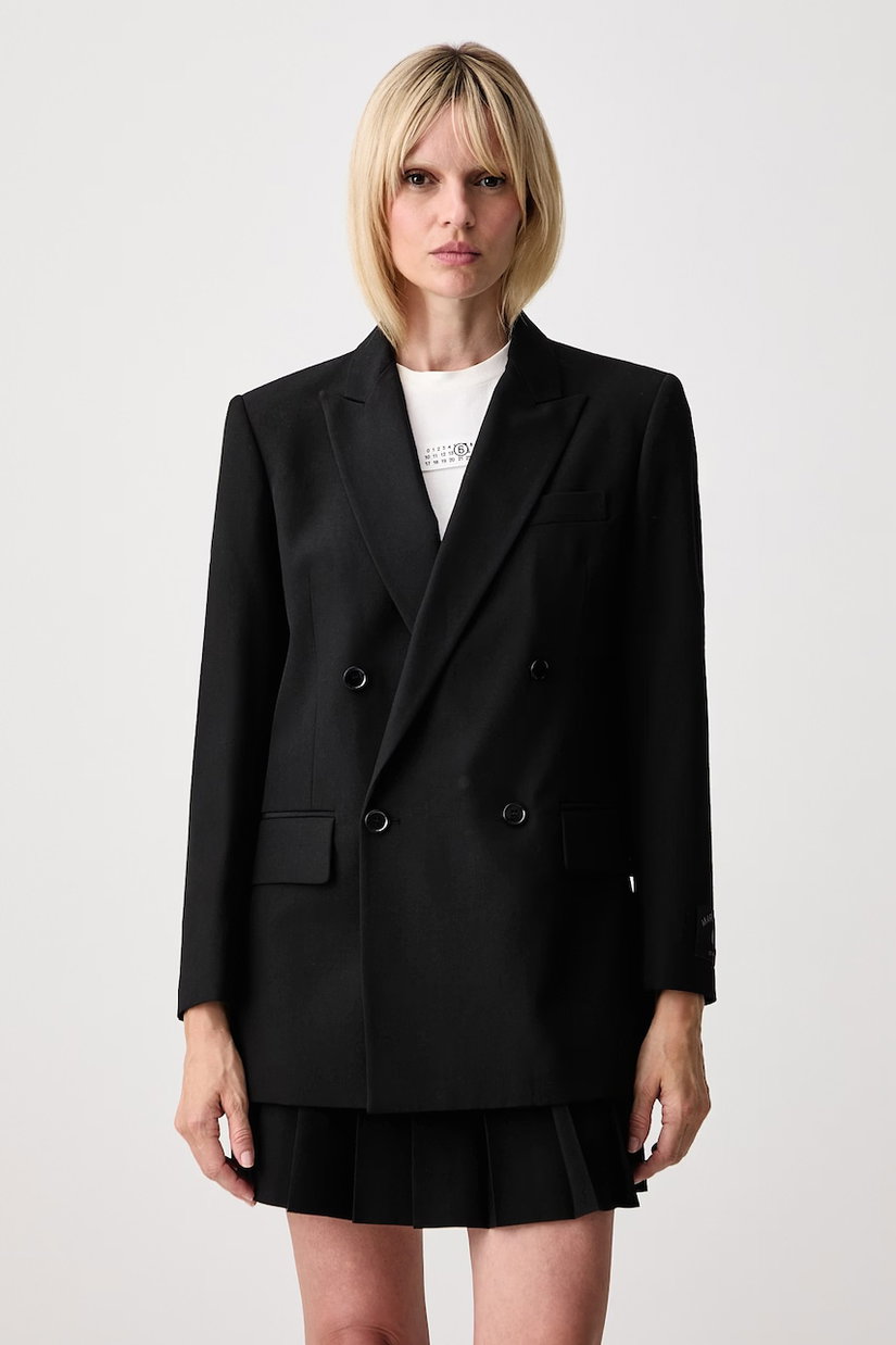 MM6 Maison Margiela sacou cu două rânduri de nasturi pentru femei cu amestec de lână