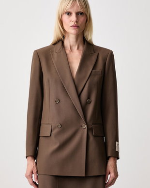 MM6 Maison Margiela sacou cu două rânduri de nasturi pentru femei cu amestec de lână