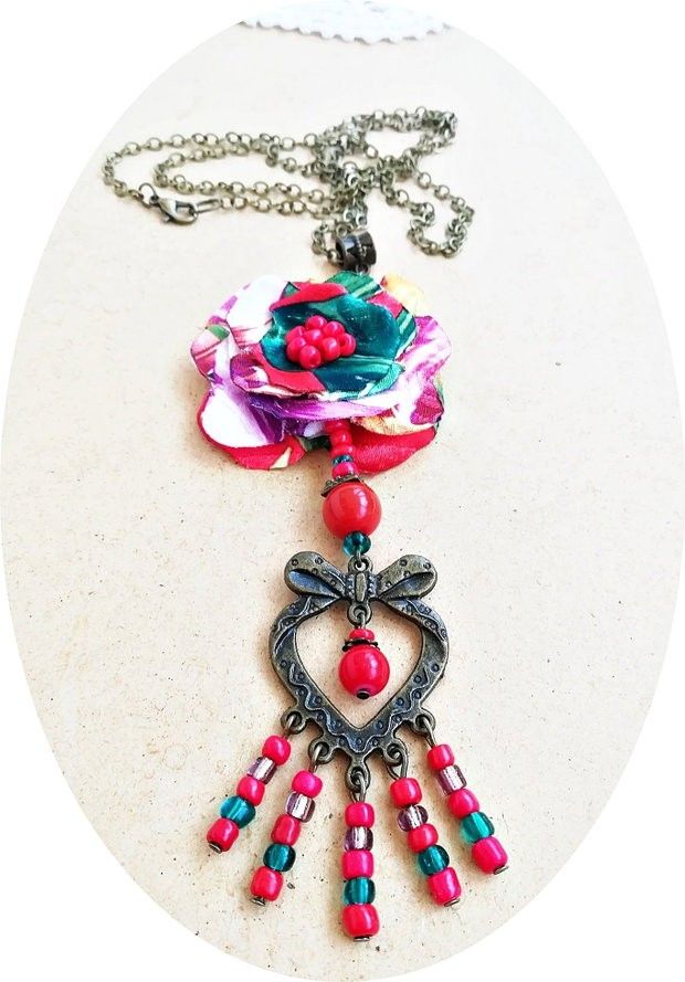 Colier estival cu floare multicolor II