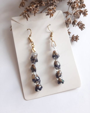 Cercei handmade cu lavandă naturală