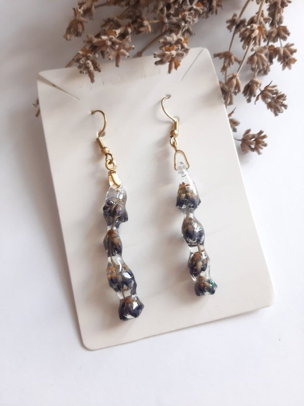 Cercei handmade cu lavandă naturală