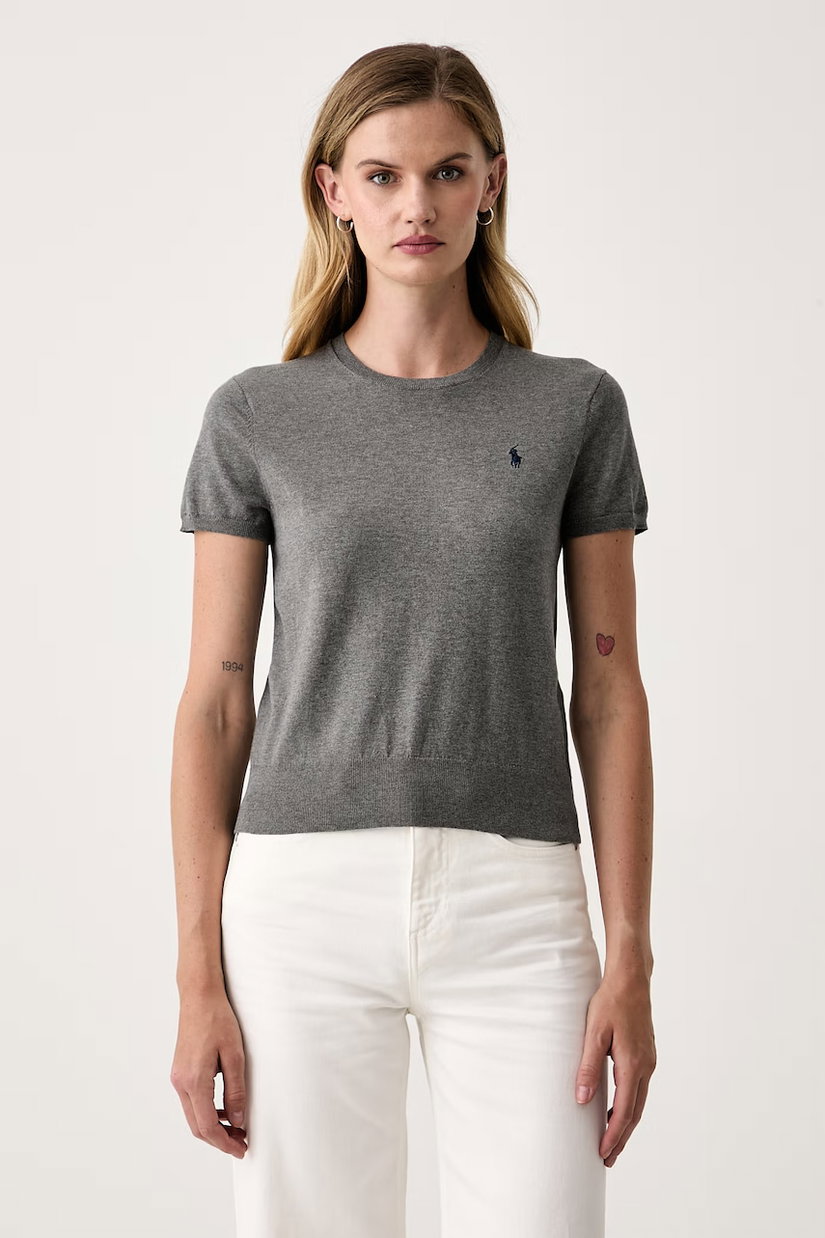 Polo Ralph Lauren pulover cu mânecă scurtă pentru femei cu bumbac