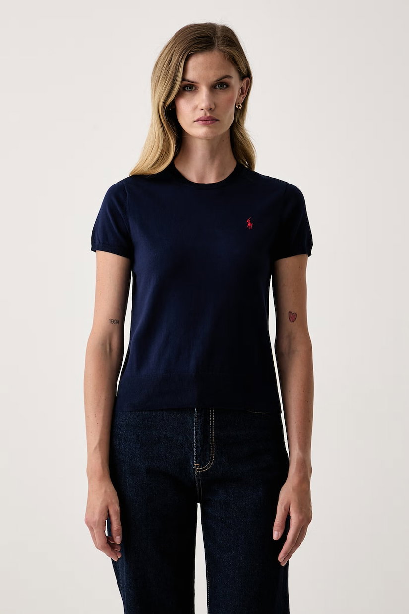 Polo Ralph Lauren pulover cu mânecă scurtă pentru femei cu bumbac
