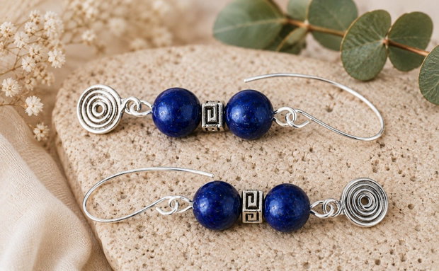 Cercei Ecoul Albastru  Lapis Lazuli