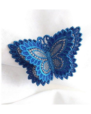 Brosa Fluture Albastru Dublu