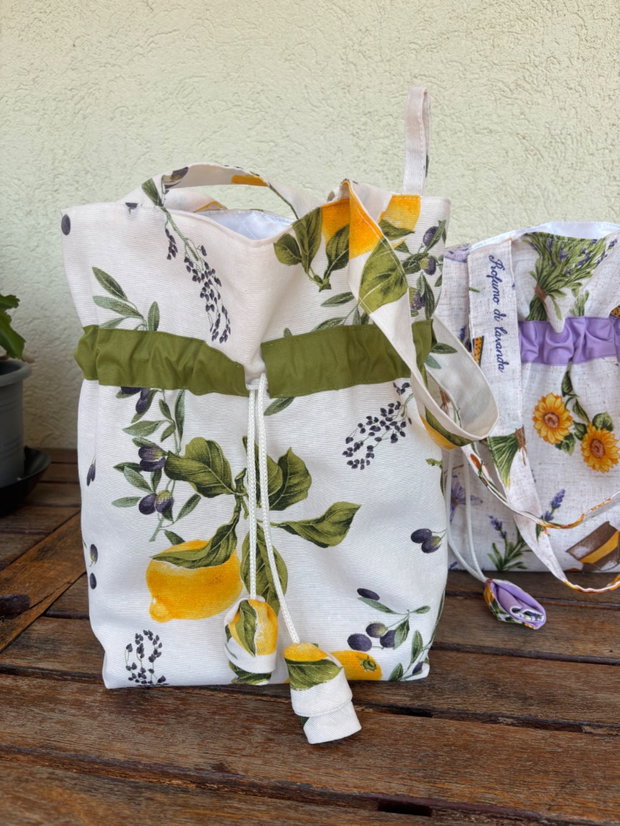 Geantă textilă handmade din bumbac