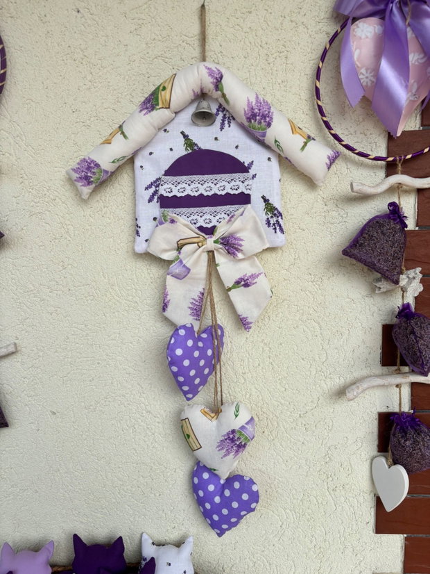 Căsuță decorativă textilă de agățat handmade