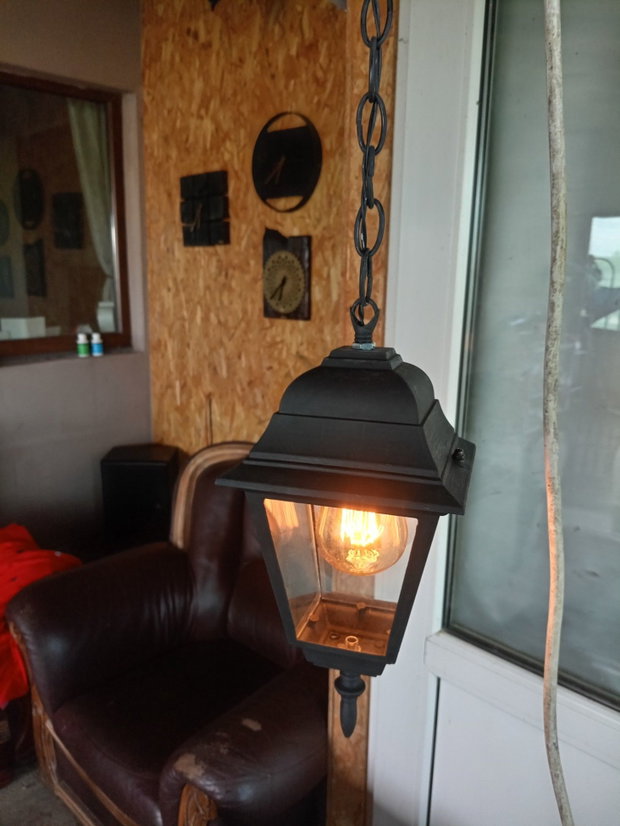 Felinar rustic-industrial vopsit negru mat | Rustik Light