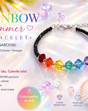 Bratara cristale sticla si cristale Swarovski biconice 6mm