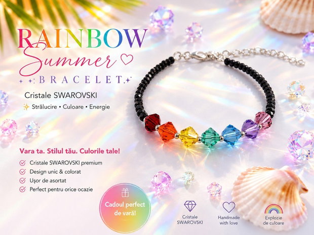 Bratara cristale sticla si cristale Swarovski biconice 6mm
