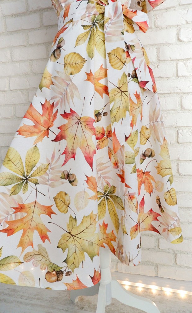 Rochie Camasa cu Revere Frunze Toamna