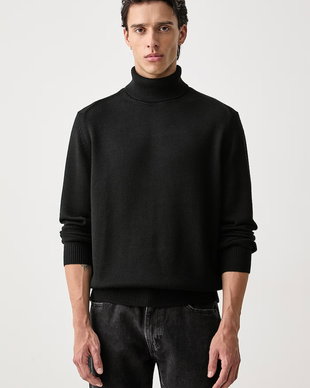 Armani Exchange pulover cu guler înalt pentru bărbați cu lână