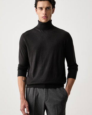 Armani Exchange pulover cu guler înalt pentru bărbați cu lână