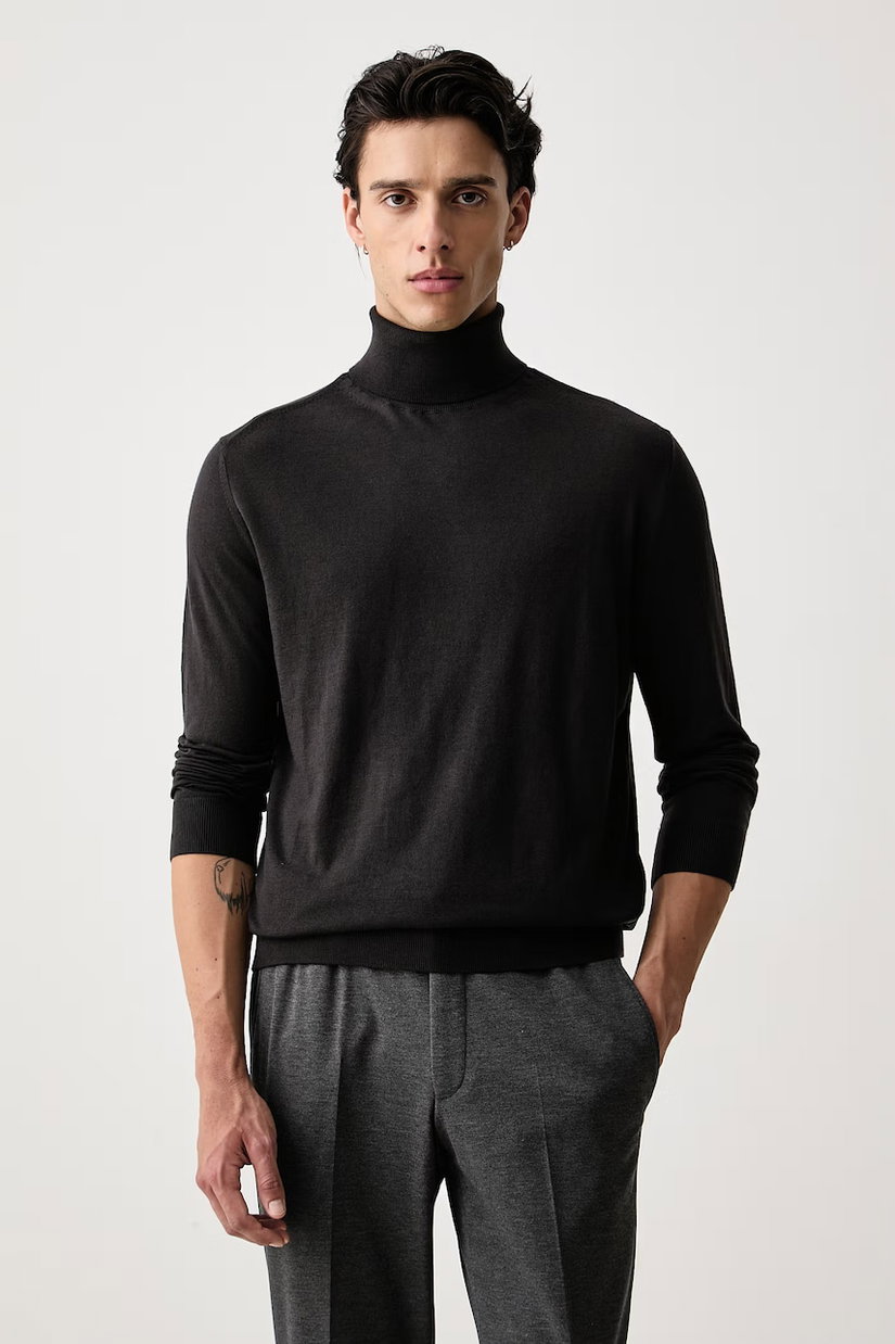 Armani Exchange pulover cu guler înalt pentru bărbați cu lână