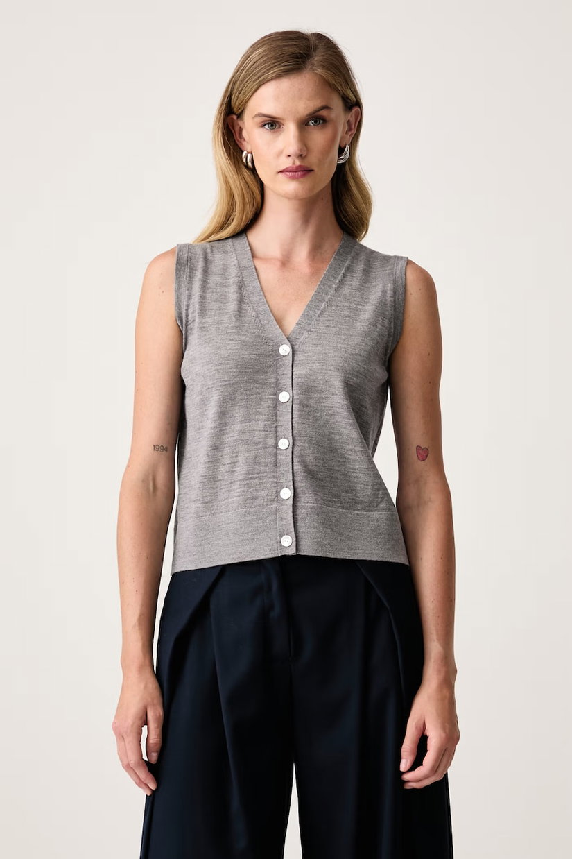 MM by Max Mara vestă pentru femei din lână MMLALBATA