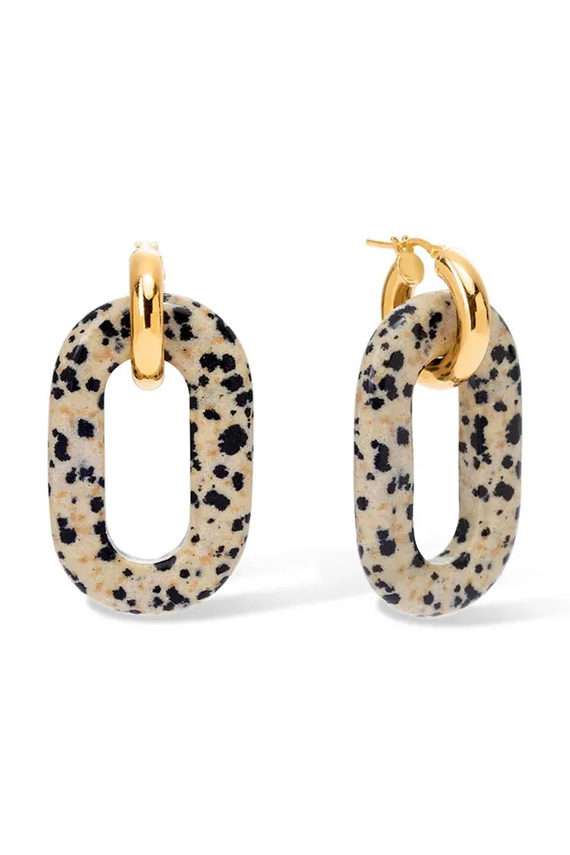 BERRIES pentru femei argint placat cu aur jasp Duo Freckles MAXI Earrings