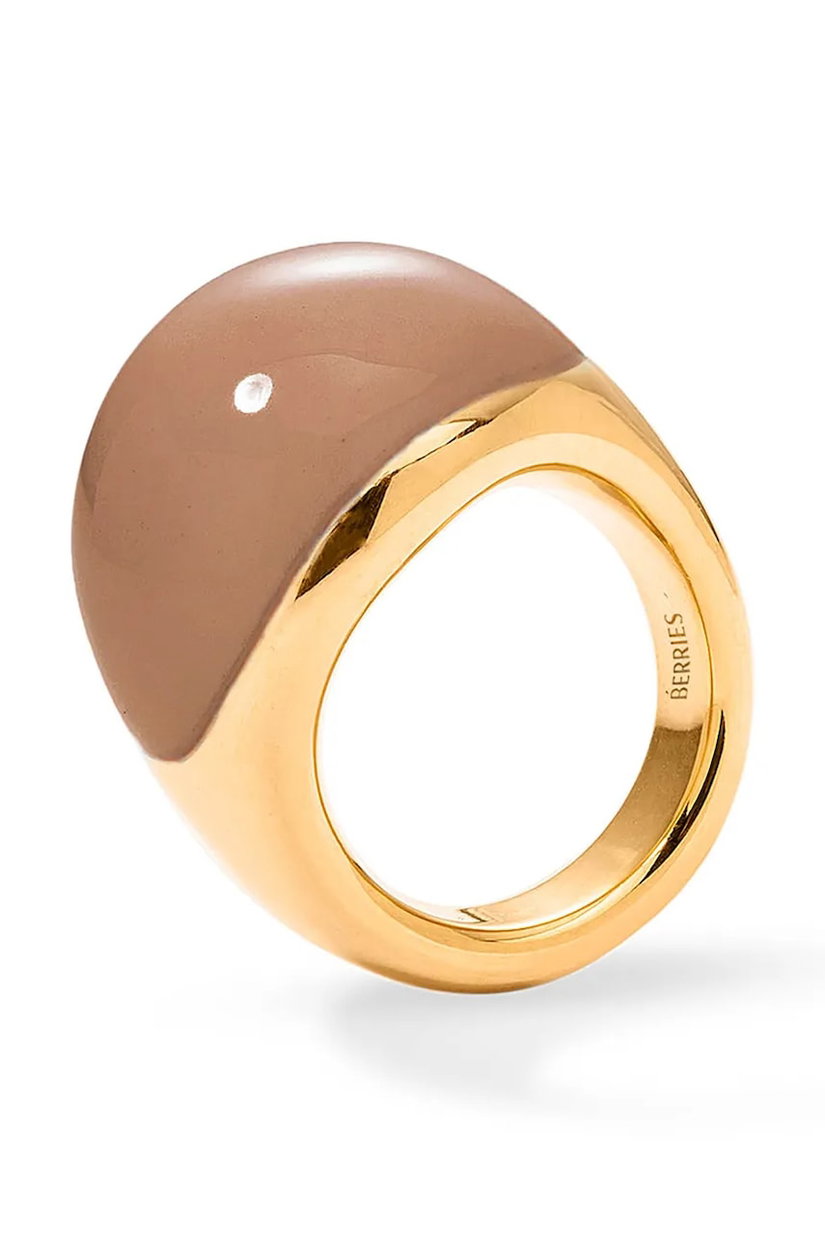BERRIES inel pentru femei placat cu aur email Viva Mocha Mousse XL Ring